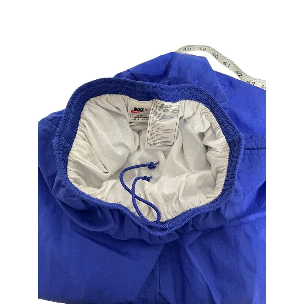 VTG 1997 Nike Tonal Swoosh Track Pants Nylon Windbreaker‎ Joggers Baggy Blue 90s